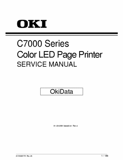 Oki C7000 C7000 Series
Color LED Page Printer
SERVICE MANUAL